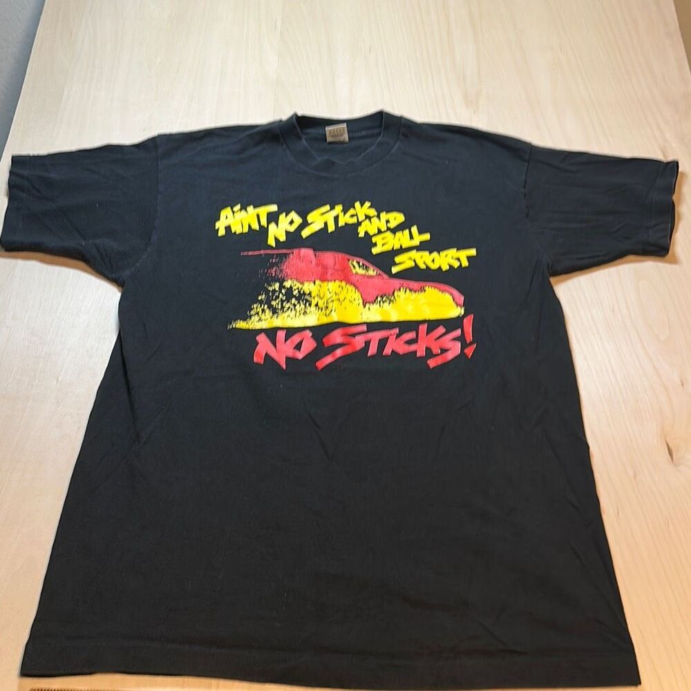 Vintage 90s Ain’t no stick and ball sport No Sticks USA made Drag racing T shirt